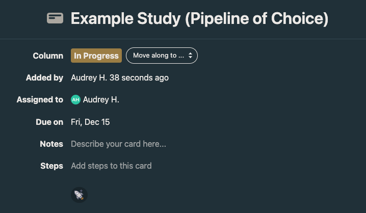 Processing Card to Show Steps